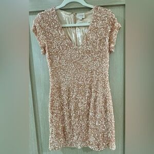 Parker Sequin Mini Dress in Blush